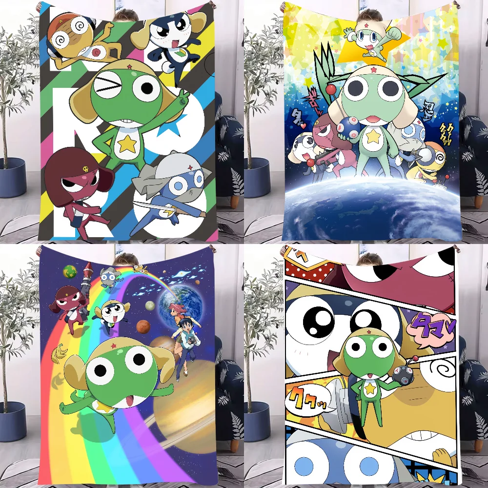 

Funny Cartoon Keroro Gunsou Frog Blanket Design Lightweight For Dorms, Naps, Living Room, Office,Sofa,All-Season