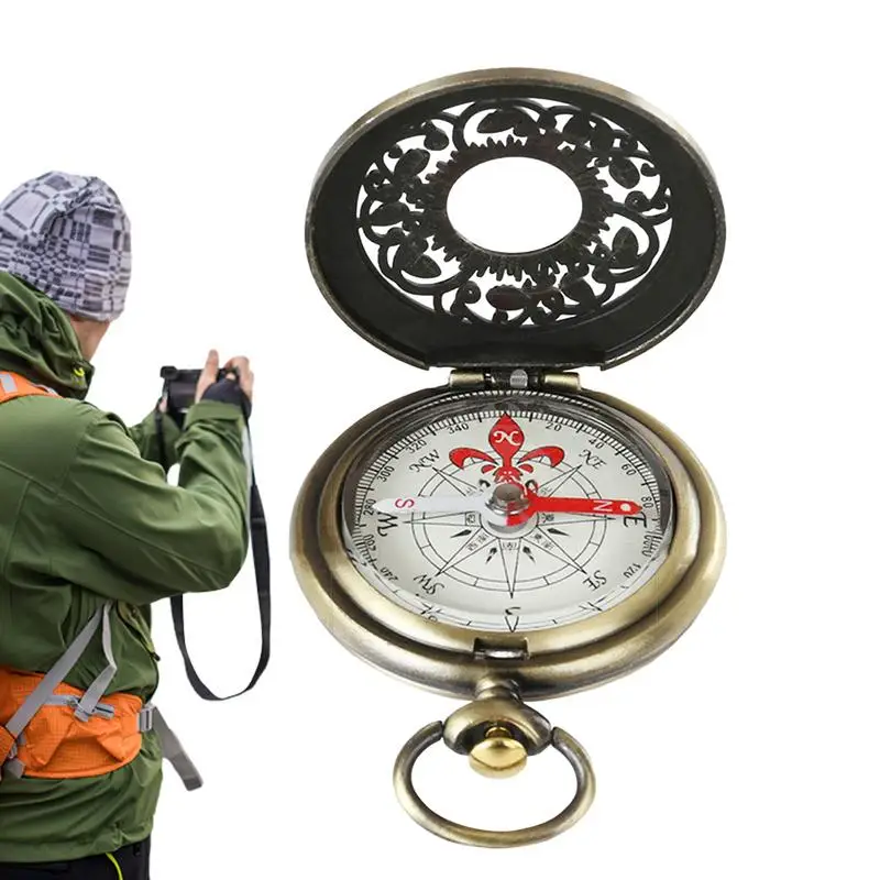 Vintage Compass Nautical Survival Compass Camping Survival Hiking Gear Rustic Vintage Decor Pocket Compass Camping Supplies For