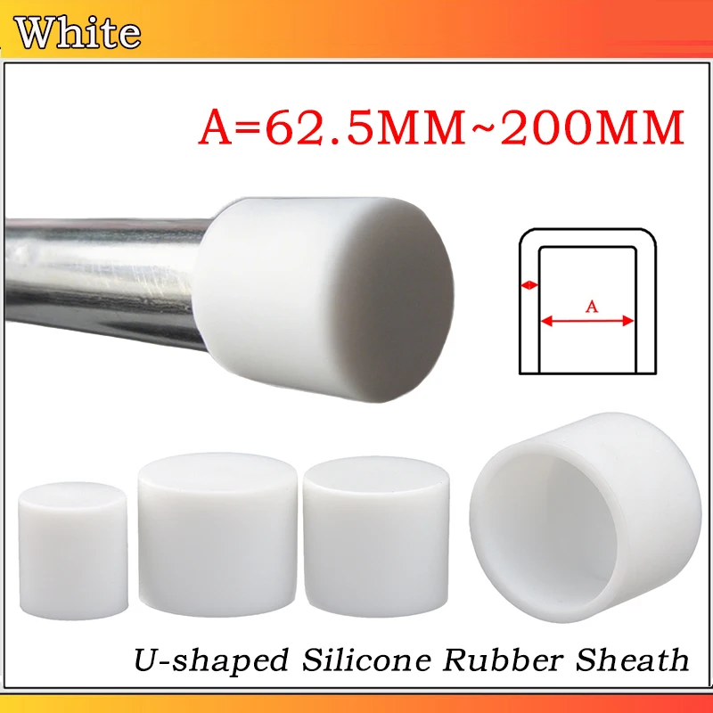 62.5~200mm White Silicone Rubber Round End Cap Dust Seal Protection Gaskets Pipe Cover Caps Round Tube Insert Stoppers 1pcs