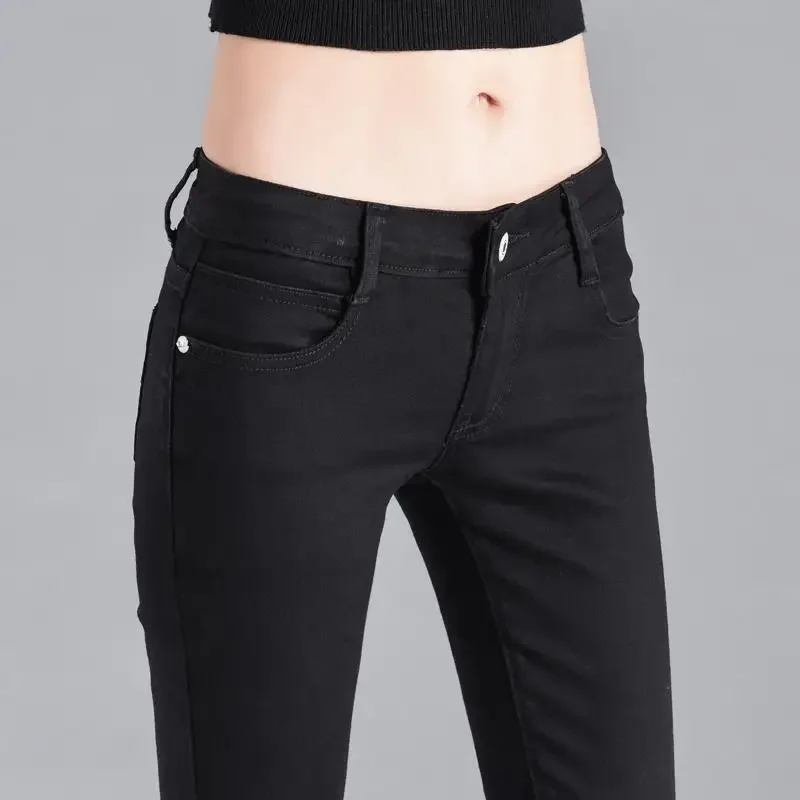 Woman Jeans Pants Low Waist Autumn  Winter Black Tight Sexy Skinny Trousers Pantalones Vaqueros Mujer