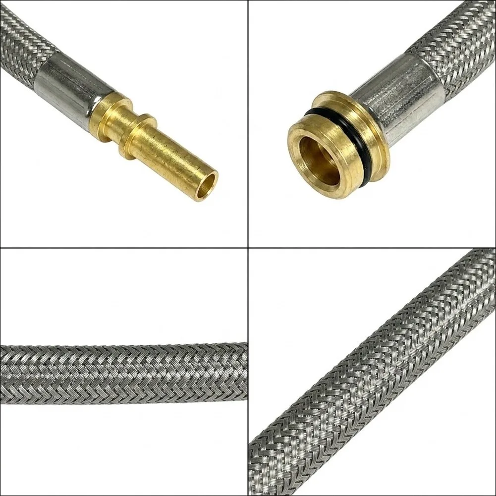 Pull Down Kitchen Faucet Replacement Hose 59 inch 150cm Nylon Inner Tube Brass Connectors Safe for Potable Water Multiple Fit