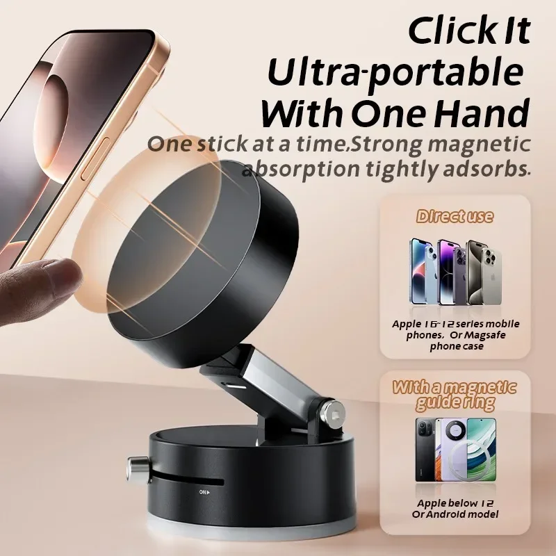 Multifunctional Vacuum Suction Cup Stand Foldable Telescopic Kitchen Lazy Double Sided Magnetic Phone Holder