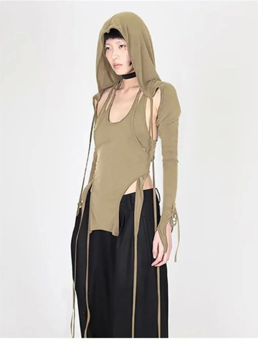 

Женская футболка с капюшоном и длинными рукавами Slim Fit, модный китайский стиль, из полиэстера, весенний сезон