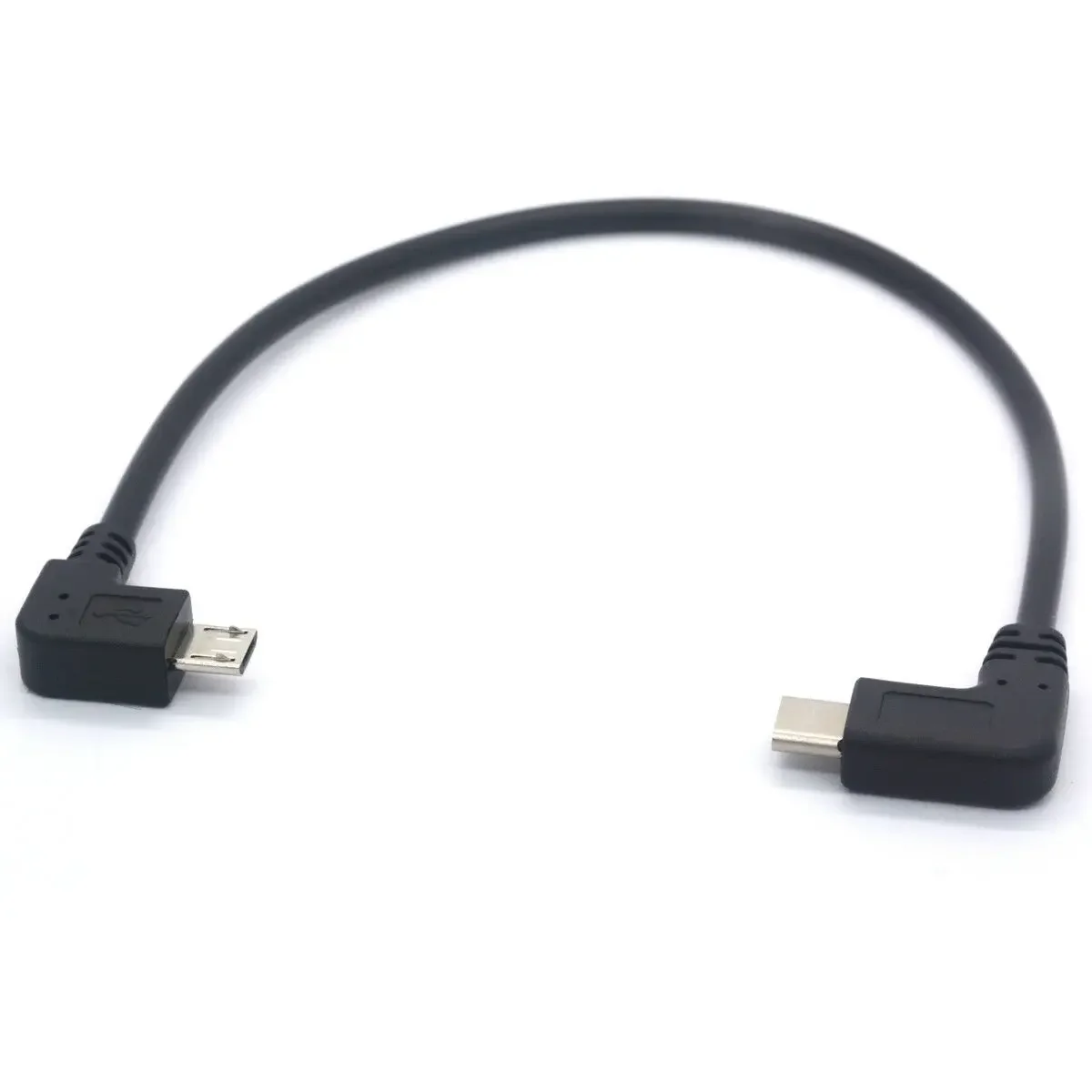 Type C to Micro USB Cable, 90 Degree Micro 5 Pin Male to USB C Male Extension