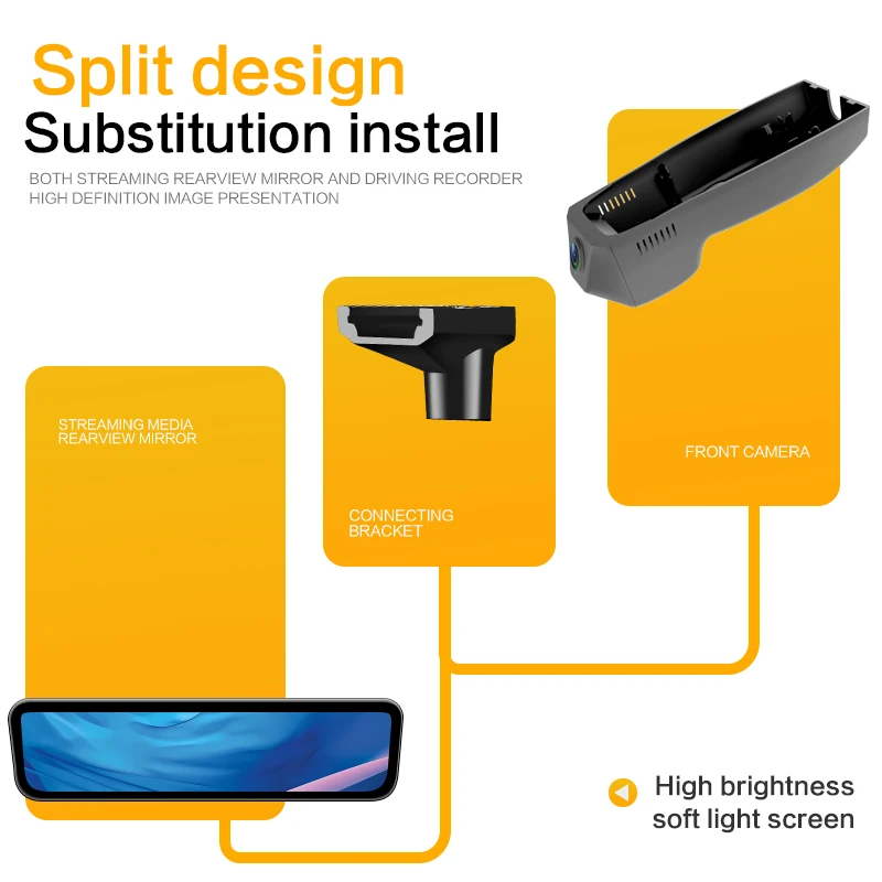 SINJET For Cadillac XT5 Night Vision High Definition Camera DashCam 9.2Inch Touch Screen Car Electronics Digital Rearview Mirror