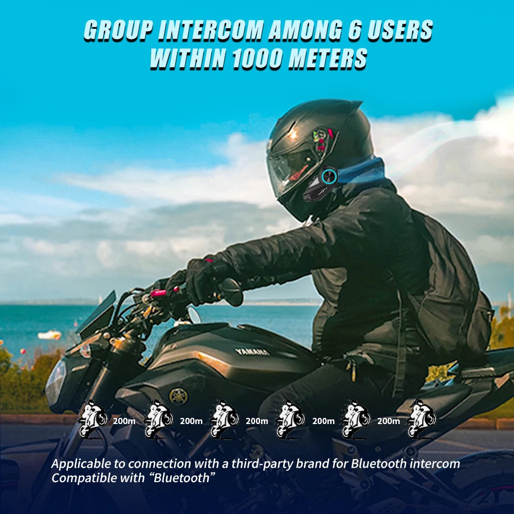 Freedconn Motorcycle Camera Intercom Helmet Headset Auto DVR Build in WiFi App 1440P Motorbike Dash Cam Motor Music Share