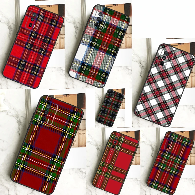 Clan Stewart Dress Tartan Plaid Case For Xiaomi 13T 11T 12T Pro 13 14 Ultra 12 Lite POCO F6 F5 X6 Pro M6 X3 X5 M5s F3 Cover