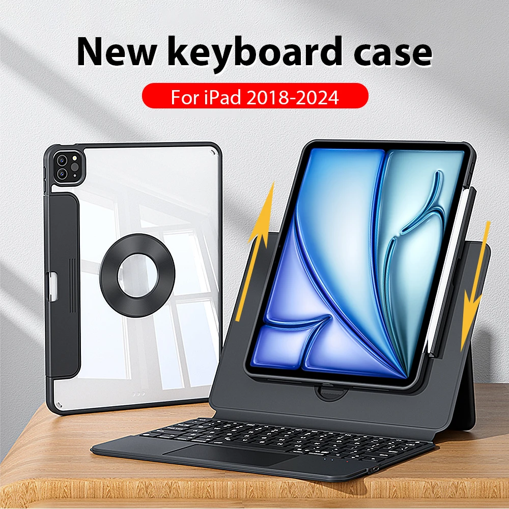 Magic Keyboard Case For Ipad Pro 11 12.9 13 2024 M4 M2 Air 6 5 4 Funda For iPad 10th 9th Generation 7th 8th 10.2 Magnetic Cover