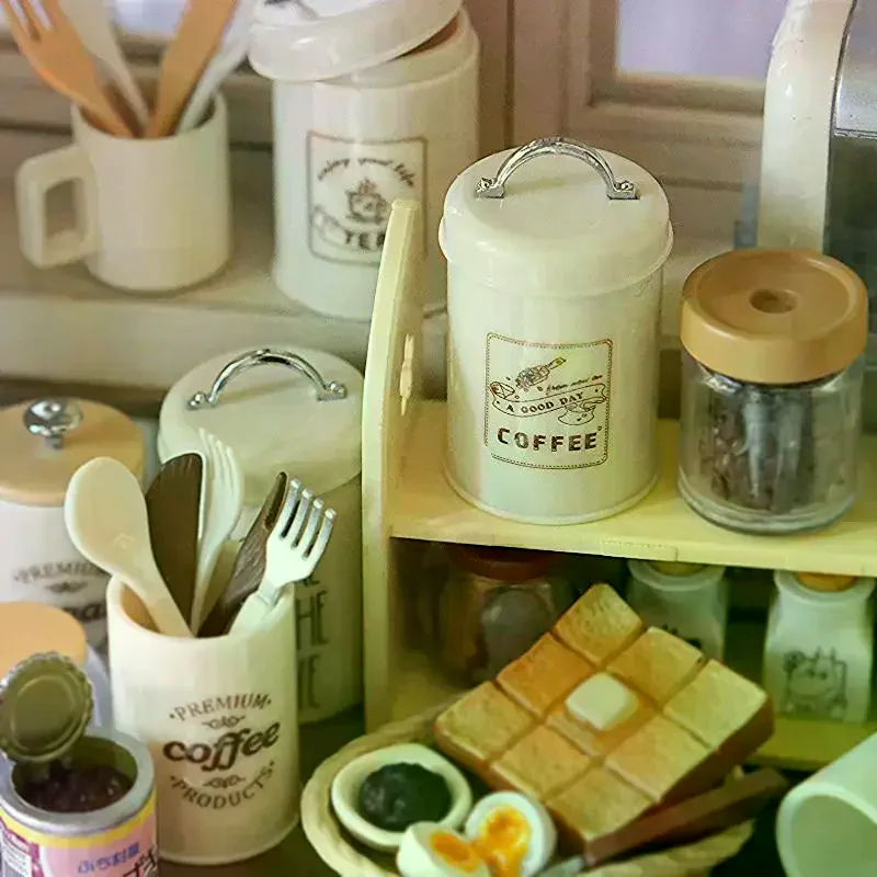 3 pezzi di simulazione di casa delle bambole modello di barattolo di stoccaggio nordico organizzatore di stoccaggio da cucina scatola di caramelle cibo in miniatura e giochi lattine di merci secche