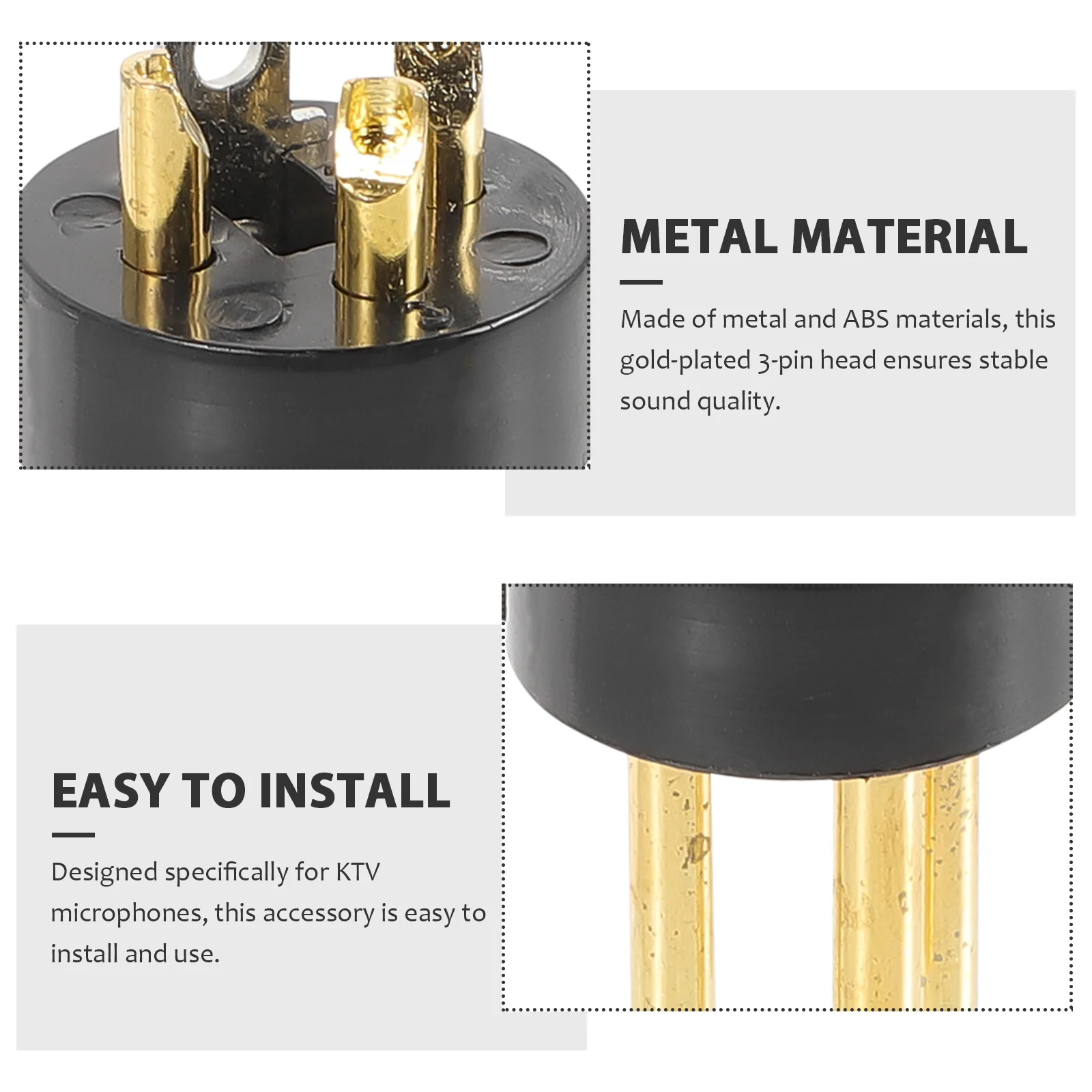 10pcs Connector 3 pin Gold plated for Microphone KTV Audio Conversion Adapter Speaker Accessories Mic