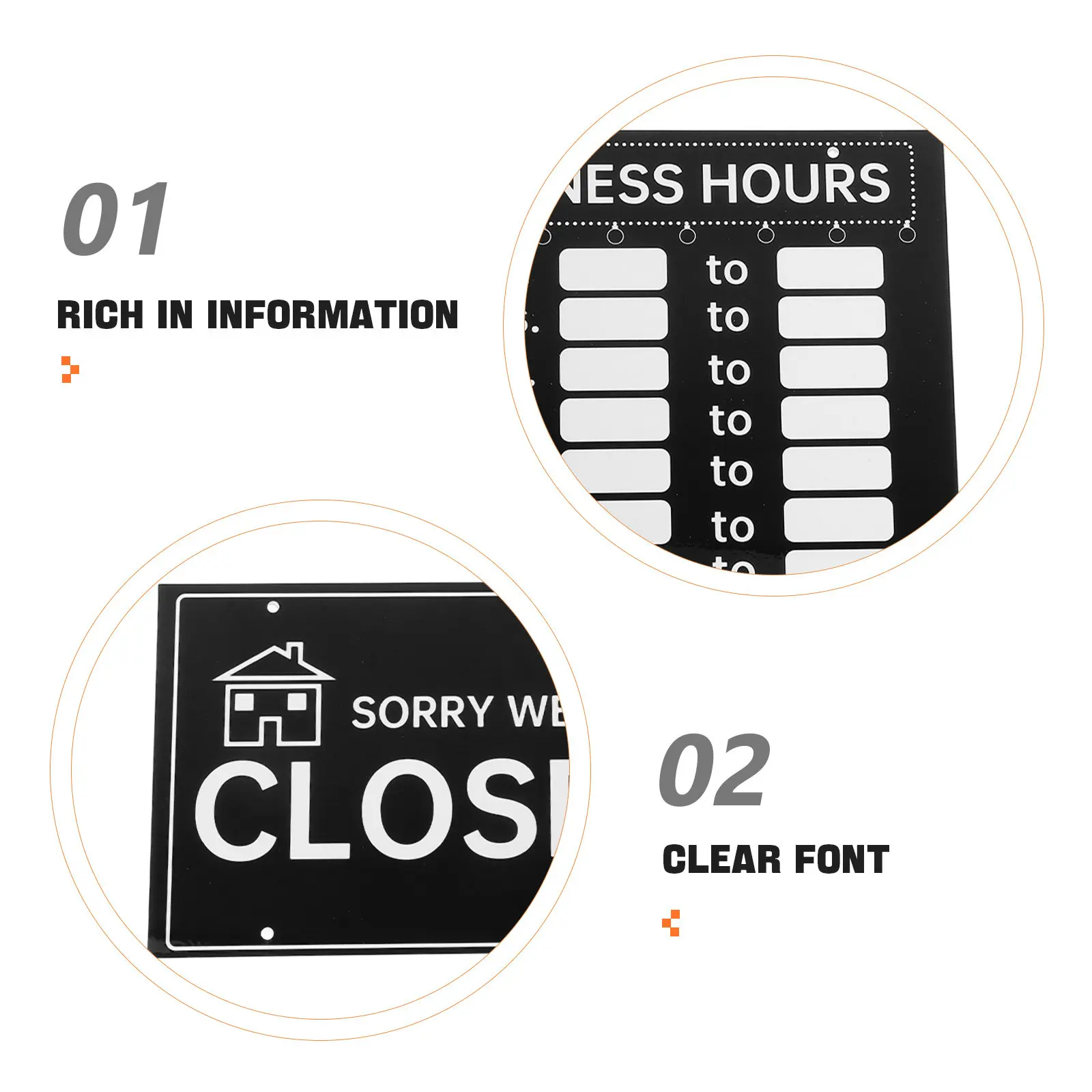 1Set Professional Open and Closed Sign for Business Door Store Hours Sign Changeable Writable Menu Hours Board Cafe Restaurant
