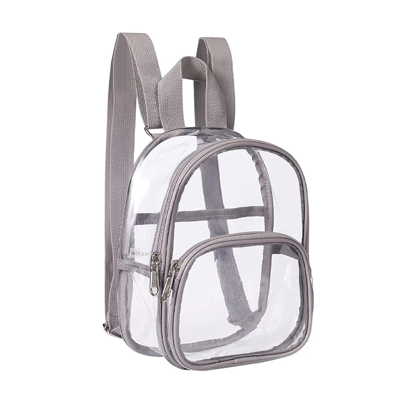 Pvc Transparent Bag Clear Travel Backpack Shoulder Bag Strap Book Sports Field Approved Waterproof Mini Travel Schoolbag for Kid