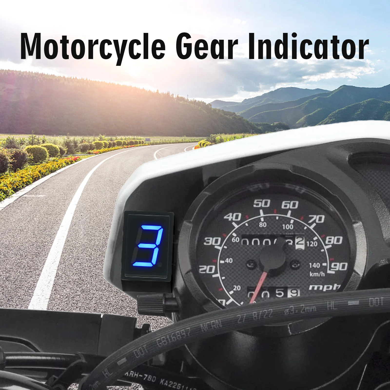 N Blue LED Light 6 Speed Displ - Motorcycle Gear Blue recension och pris