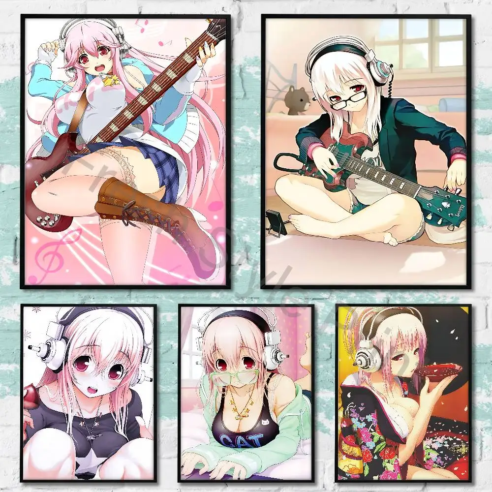 

S-Super Cute S-Sonico Anime Wall Art Canvas Painting Poster For Living Room Home Decor Decoration Picture