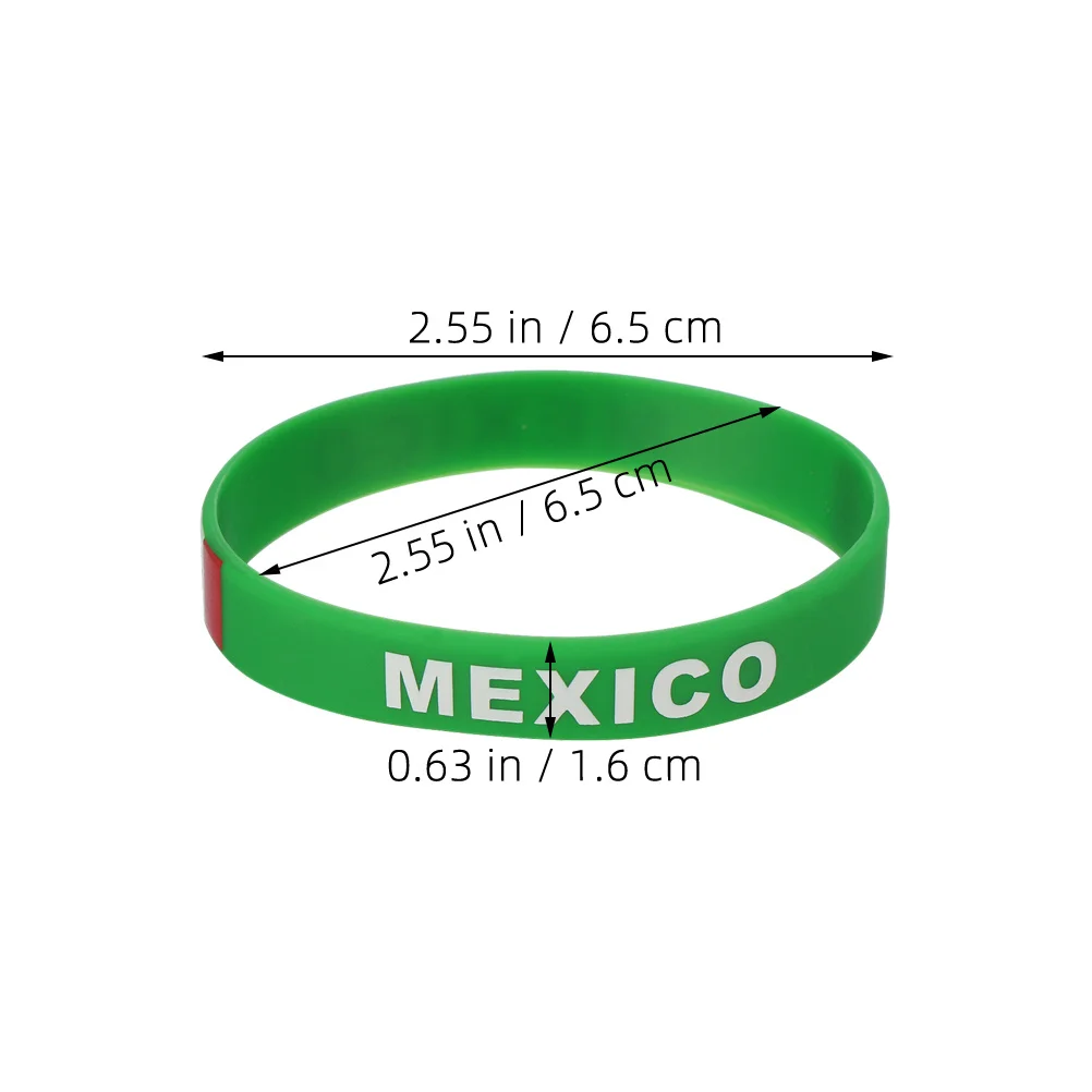 4 pçs pulseiras de silicone bandeira do país futebol pulseiras méxico borracha esportes festa favor masculino feminino bandeira nacional