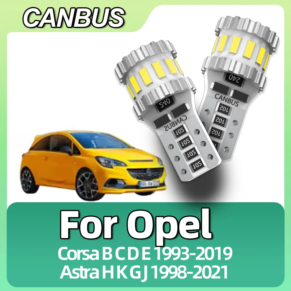 2Pcs T10 Car LED Bulbs W5W Interior Lights CANBUS For Opel Corsa B C D E 1993-2015 2016 2017 2018 2019 Astra H K G J 1998-2021
