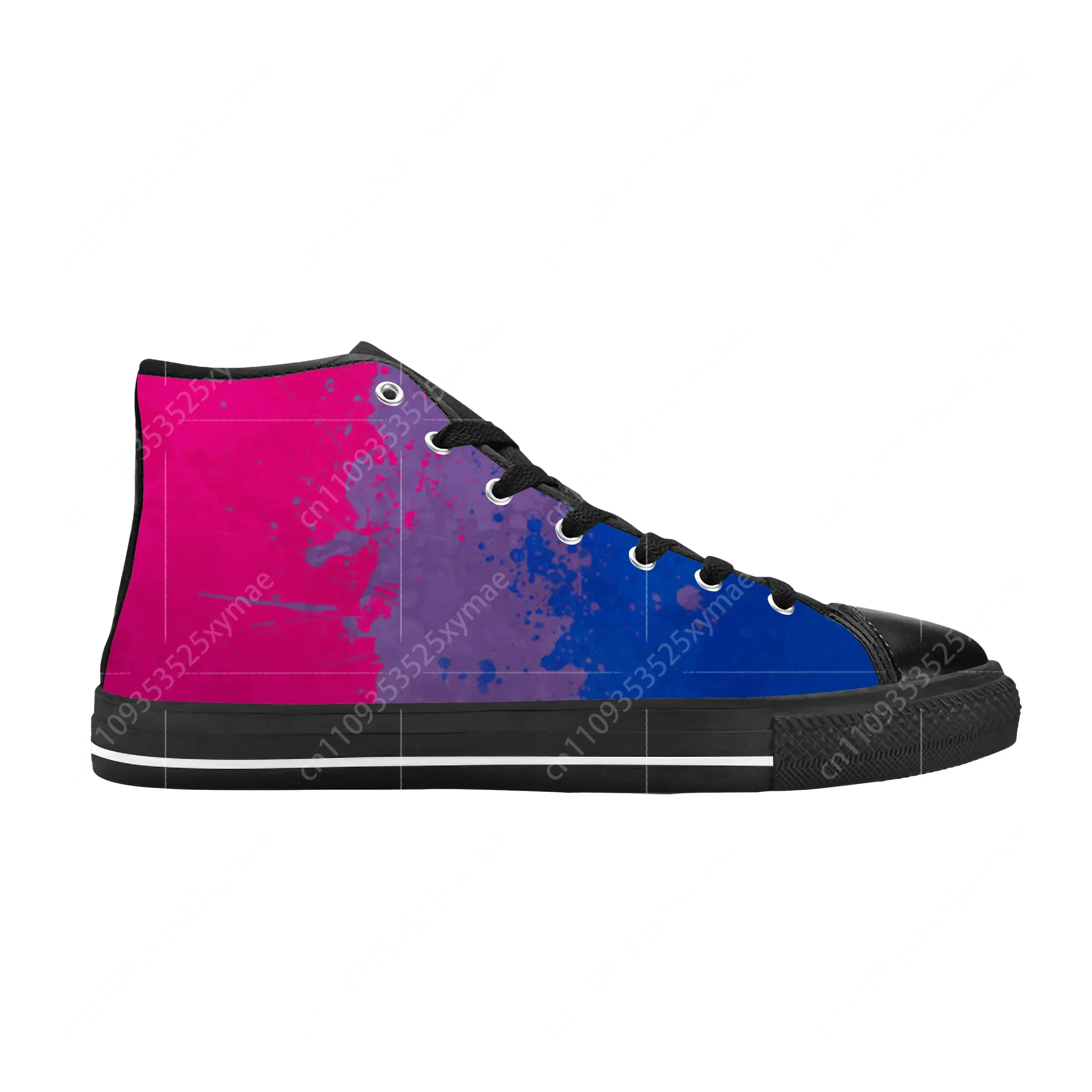 

Hot Bi Bisexual Flag Pride Lgbt Lgbtq Bisexuality Casual Cloth Shoes High Top Comfortable Breathable 3D Print Men Women Sneakers