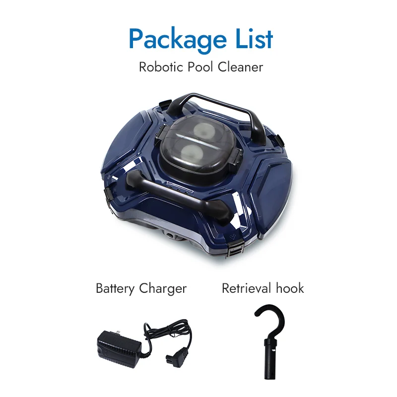 For Automatic Pool Cleaner Automatic Pool Water Vacuum Cleaner Robot for Swimming Pools Rechargeable Underwater Cleaning Recharg