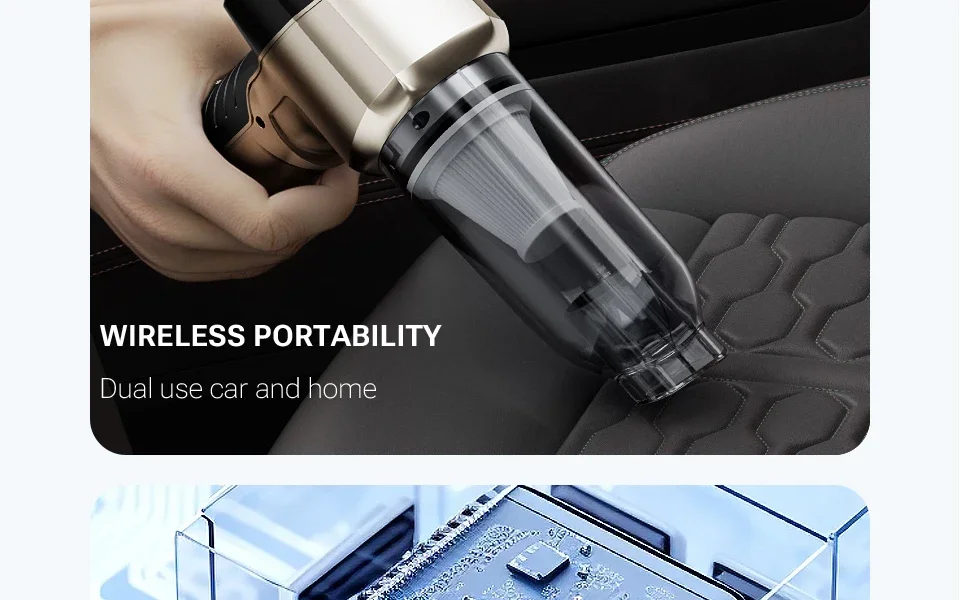 SZUK NEW C017MAX Car Vacuum Cleaner Wireless Mini Handheld Strong Suction Cleaning Machine Portable Vacuum Cleaner for Car Home