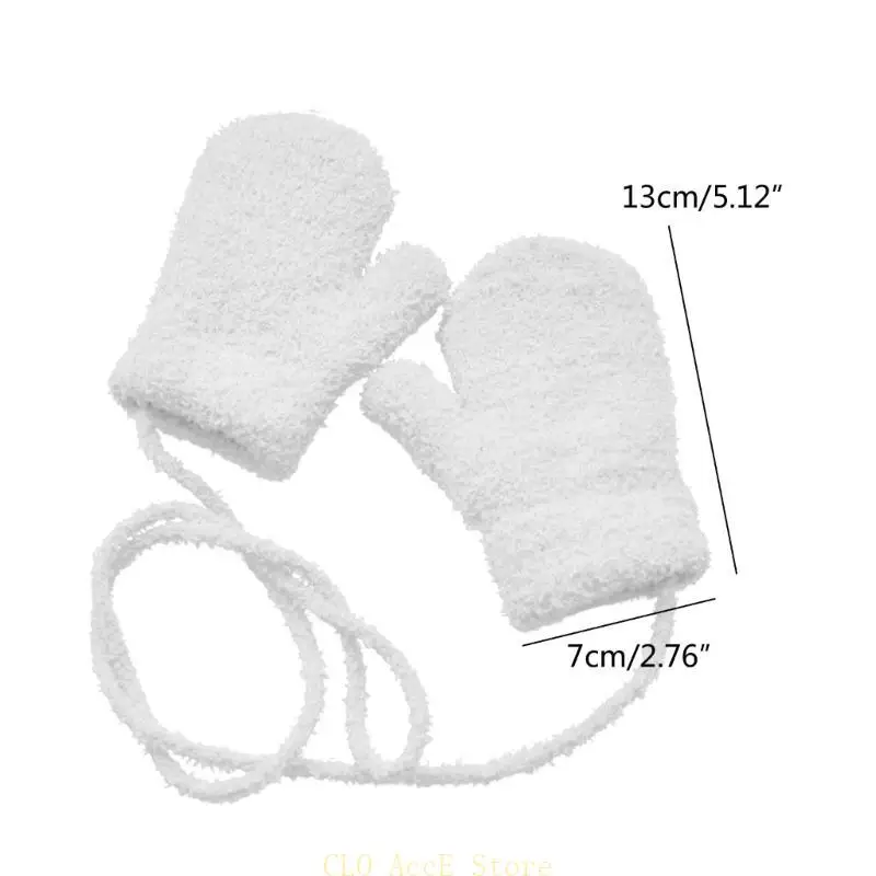 

16FE Soft Breathable Mittens Thick Full Finger Gloves Solid Color Gift for Boys Girls