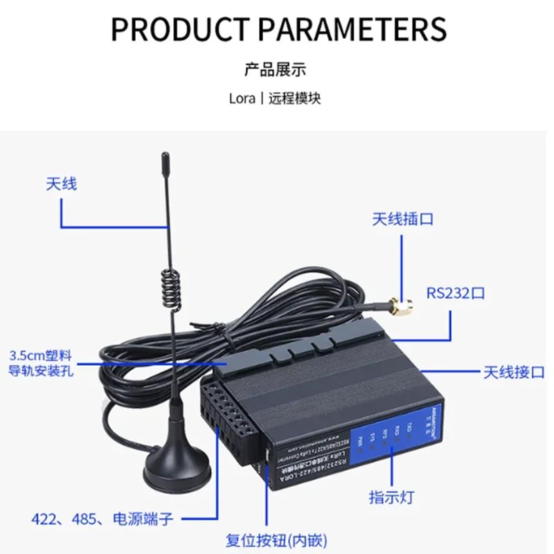 LoRa wireless transparent transceiver module RS485/232 serial port remote data communication radio