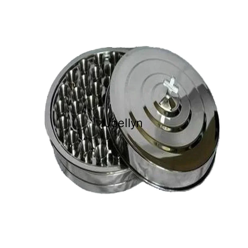 

High Stainless Steel Dishes, Communion Holy Tray Set, 40 Mini Challice Steel Cups, Art and Design Products,