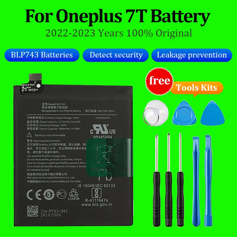 100% New Replacement Battery For Oneplus 7T  BLP743 Batteries Quality Phone High Quality Mobile Phone Bateria Safety Detectio