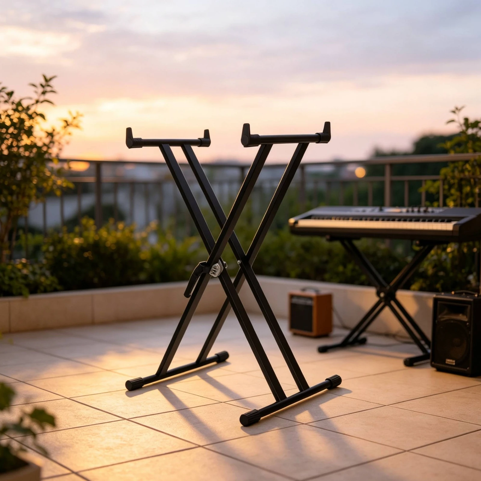 Double-X Keyboard Stand Foldable Double X Keyboard Stand Sturdy Long-Lasting for Keyboardists, Home Studio, Stage