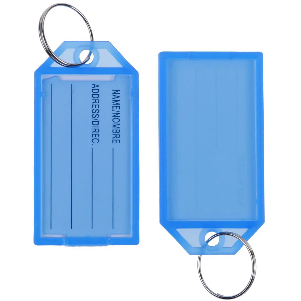 100Pcs Colorful Plastic Key Tags Hard Key Id Tags with Paper Inserts for Keys Luggage Cabinets Hotels Agents