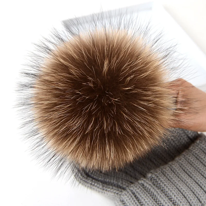Big Size DIY Real Fox Fur Pompoms Raccoon Fur Pom Poms Balls Natural Fur Pompon For Hats Bags Shoes Scarves Accessories, image 6