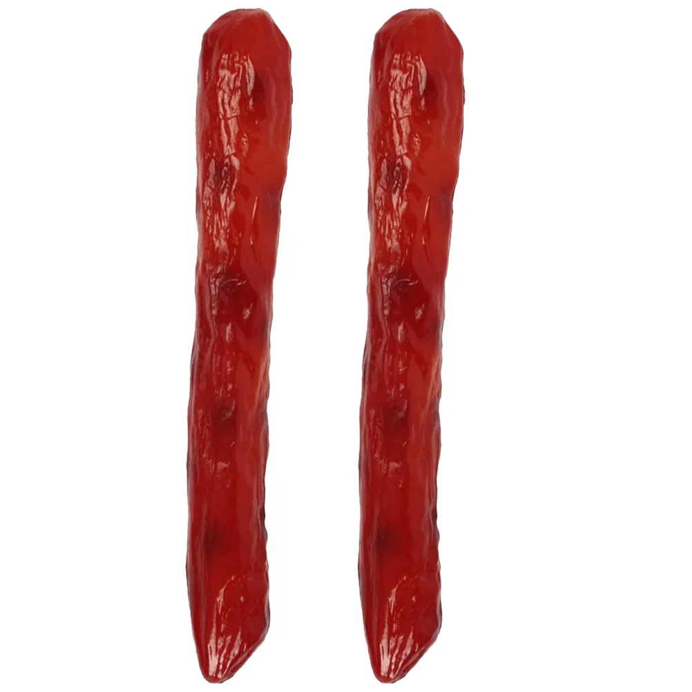 

2 Pcs Simulated Sausage Food Model Toy Photo Props Toys Bratwurst Lifelike Realistic Pvc Fake Decorative Kitchen Baby