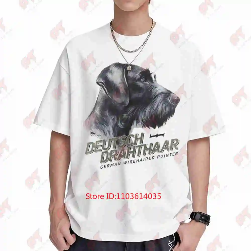 German Wirehaired Pointer DD Hunting Dog Short Sleeve Tee 100% Cotton T-Shirt