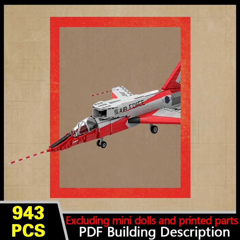 1:35 Scale F-107 Fighter Bomber Model MOC Building Bricks War Equipment Modular Technology Gifts Holiday Assemble Toys Suit