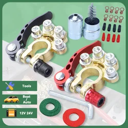 Car Battery Terminal Connectors, 4 Way Quick Release Disconnect Car Battery Terminal for SAE/JIS Type A Posts, Compatible Auto