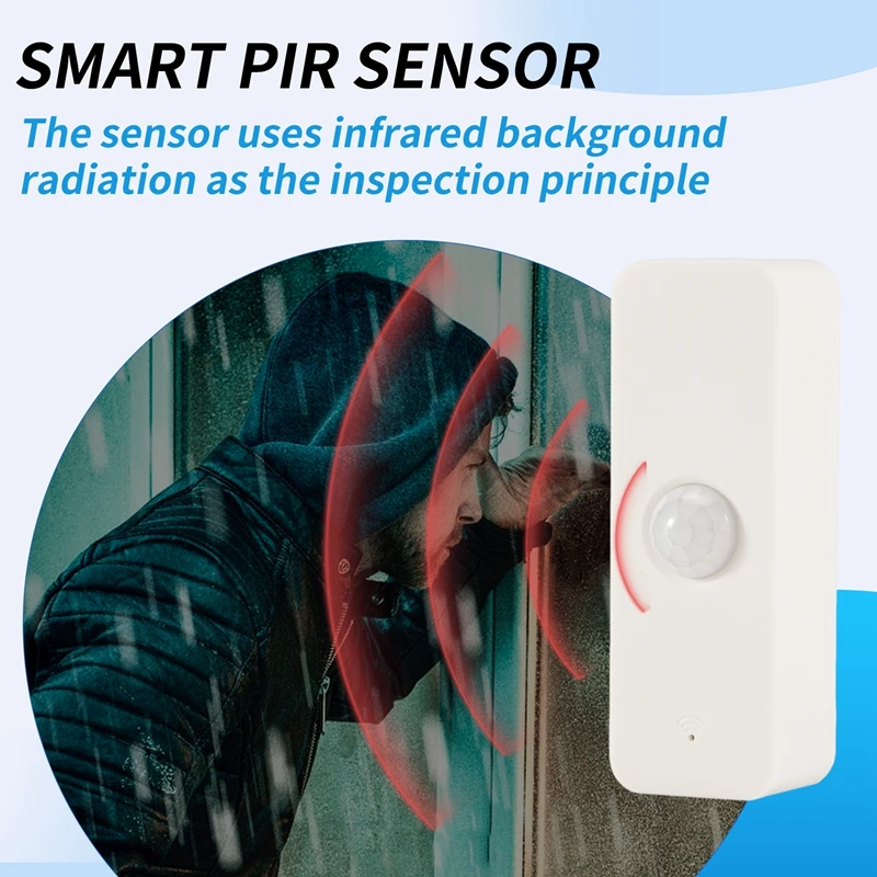 【อุปสรรค】Tuya Zigbee Smart PIR Sensor เครื่องตรวจจับความเคลื่อนไหวอินฟราเรดร่างกายมนุษย์ Home Security ฉากเชื่อมโยงอัตโนมัติแบตเตอรี่ Powe