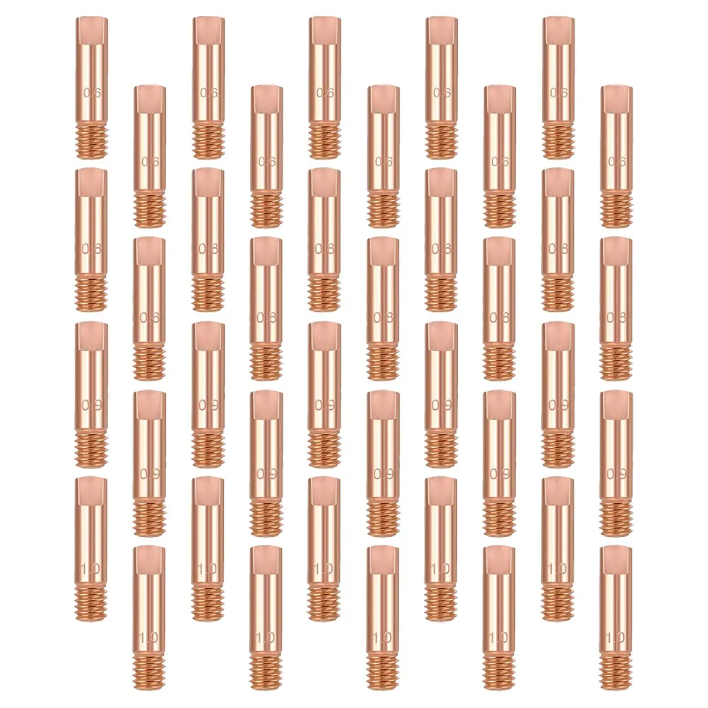 

40 Pcs Contact Tip Gasless Replacement Nozzle Shielded Welding Gun Rose Gold Copper