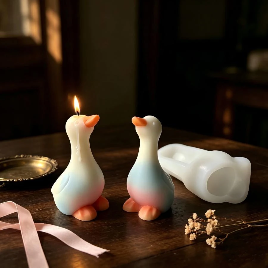 Nuevo Molde de Silicona 3D con Forma de Pato, Molde para Hacer Velas Aromáticas, Jabones, Yeso, Cemento, Manualidades, Decoración del Hogar, Regalo