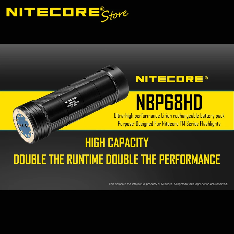Ultra-high Performance NITECORE NBP68HD Li-ion Rechargeable Battery Pack Purpose-Designed for TM Series Flashlights