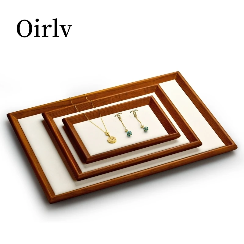 

Oirlv Wooden Jewelry Display Tray Stackable Jewelry Trays Organizer Storage Ring Earring Bracelet Necklace Watch Jewelry Tray