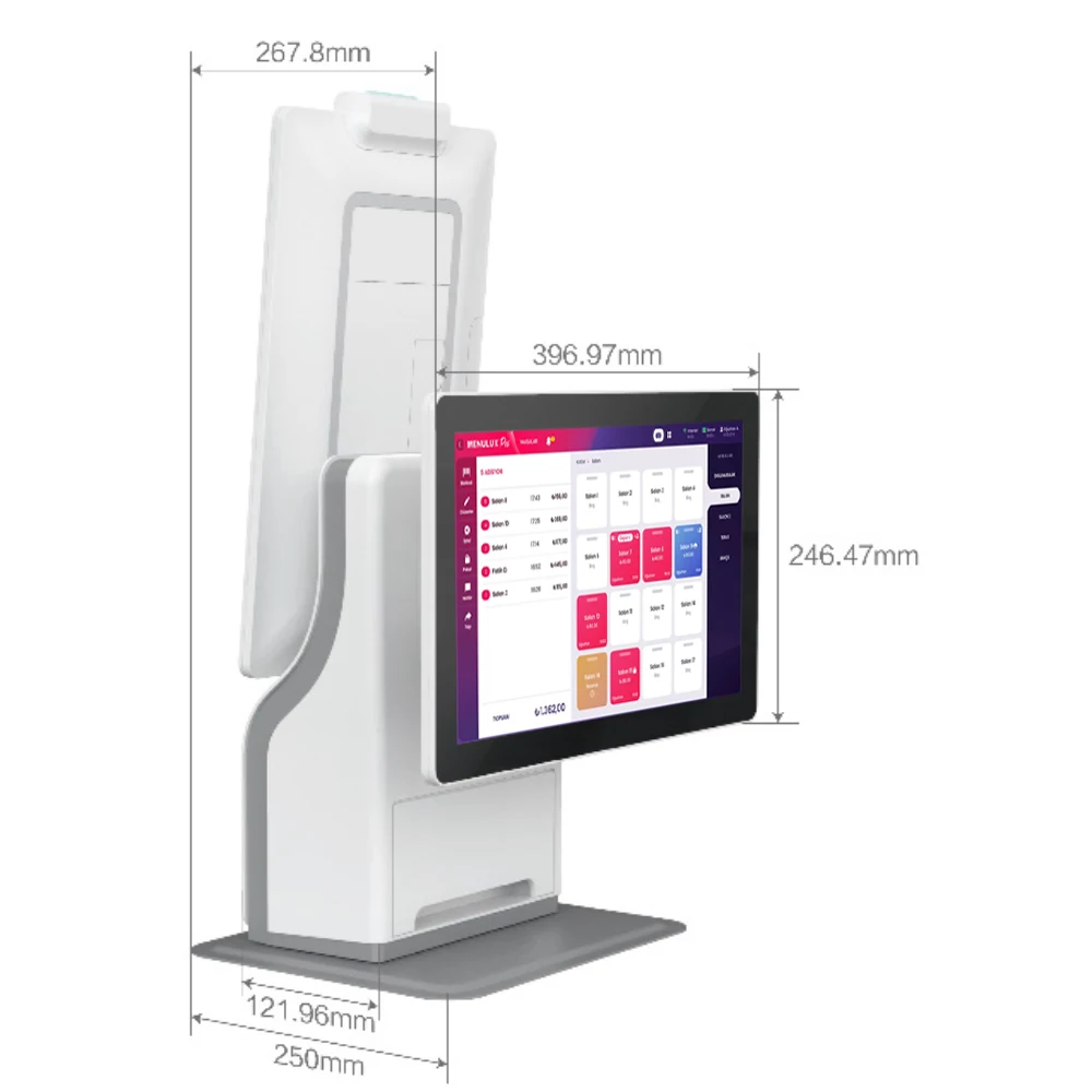 Imagem -05 - Tela Única Android Pos Máquina Tela Dupla Scanner Impressora 15.6 Polegada