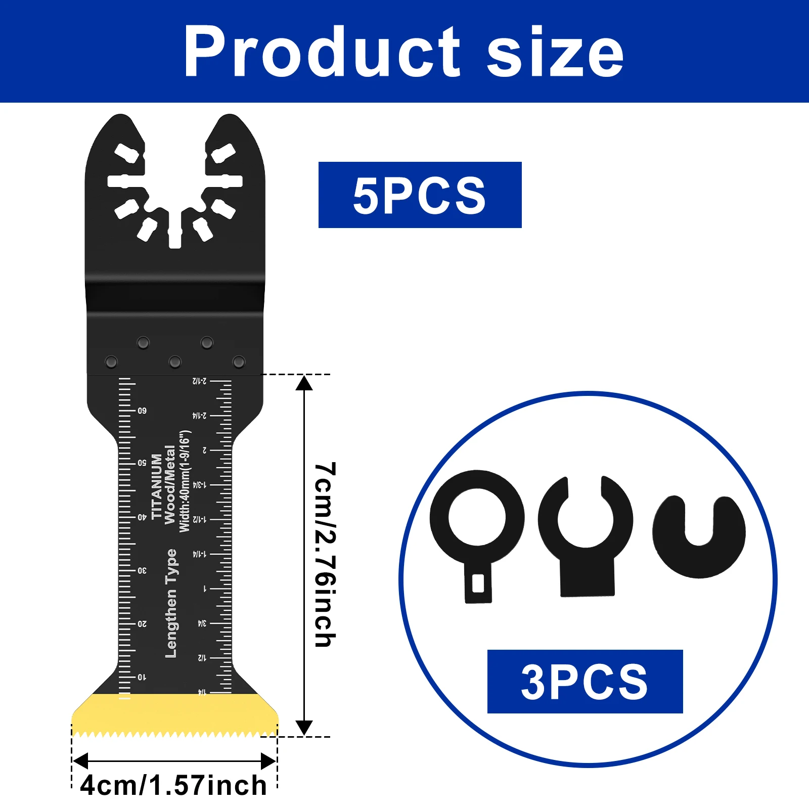 5/3 قطعة تتأرجح شفرة المنشار مجموعة ثنائية المعدن متعددة المهام شفرة حادة متعددة القاطع شفرة للخشب الجصي شفرات قطع البلاستيك