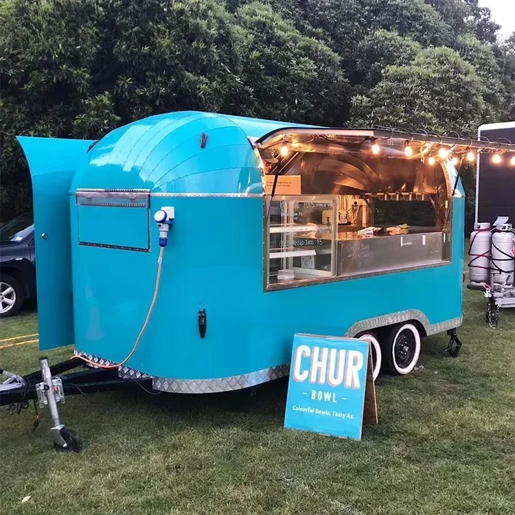 Customized One Stop Food Trailer Manufacturers Full Equipment Mobile Food Truck Coffee Tacos Fast Food Cart Stainless Steel