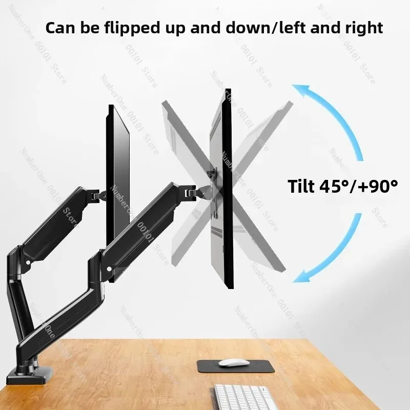 Premium Dual Screen Monitor Arm Stand for Two Displays, Computer Laptop Secondary Screen Riser, Adjustable Height Desk Mount