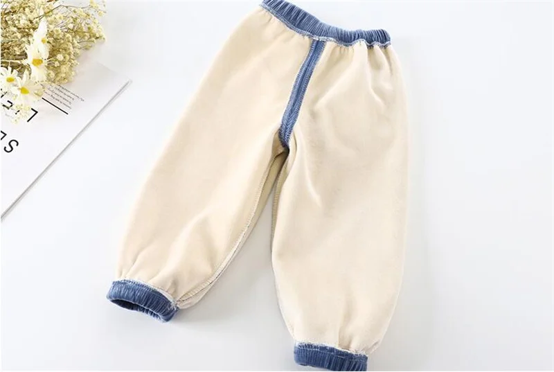 Corduroy Pants Kids Boys Padded Cotton Trousers Children Winter Thick Plus Velvet Warm Clothing Autumn Cartoon  Sports Pant 1-6Y