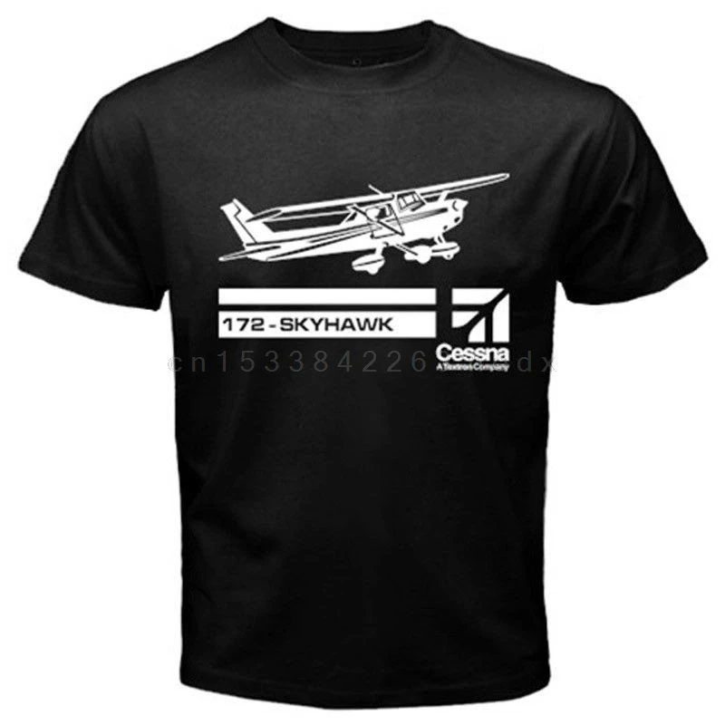 Men New Short Sleeve Hipster New Cessna Aircraft Aviation Skyhawk 172 Airplane T-Shirts Tee summer Tee Shirt