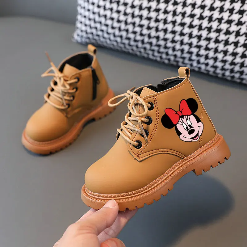 Mickey buty dziecięce Cartoon Mickey Mouse botki wiosna jesień obuwie chłopcy dziewczęta maluch antypoślizgowe buty rozmiar 21-30