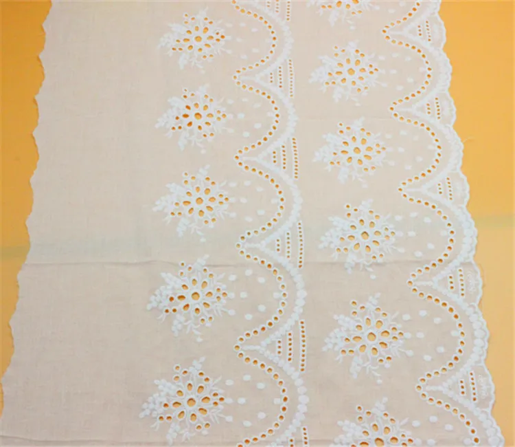 Lace Trim Applique for Costume, White Ribbon, Cotton Fabric, Home Textiles, Sewing Cloth, 3Yards, RS2013