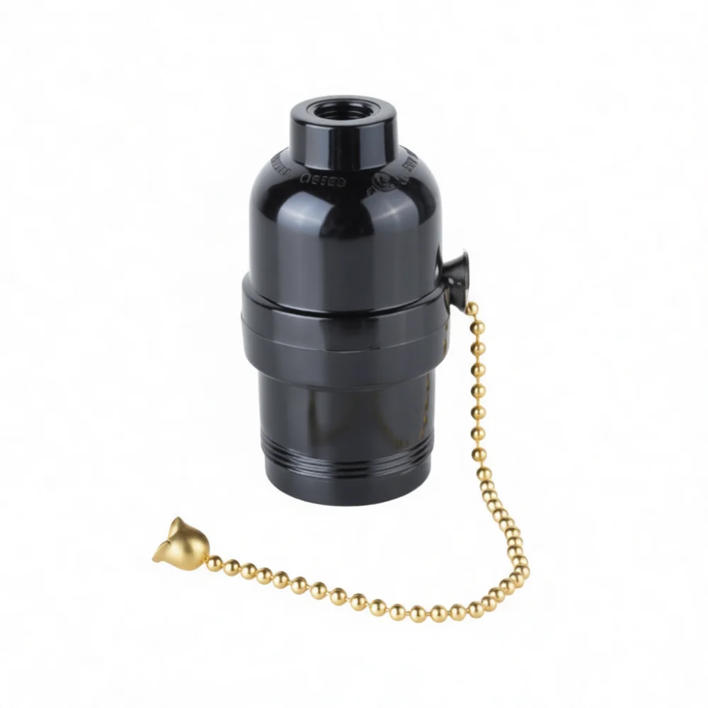 E26 Socket Base Pull Chain Lamp Connector US Standard Fitting For DIY Table Lighting Fixture Repair Replacement Accessory