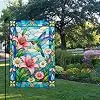 Stained Glass Hummingbird Lily Outdoor Garden Flag, 12 x 18 Inch jjp
