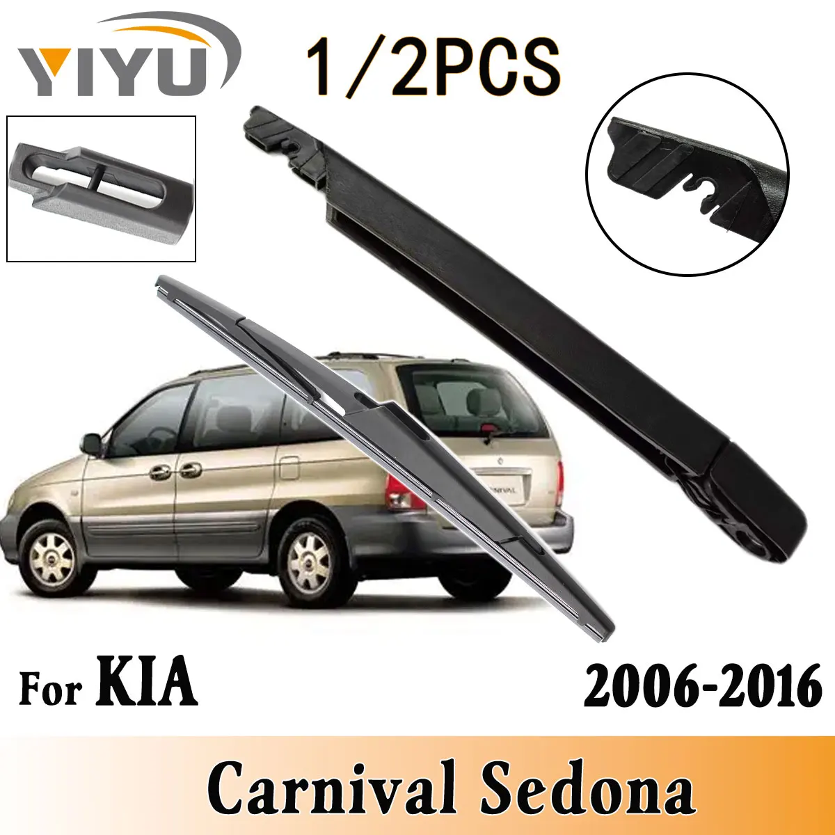 

1/2PCS Rear Windscreen Wiper Blade Wiper Arm Kit For KIA Carnival Sedona 2006--2016 Windshield Windscreen Rear Window Brushes